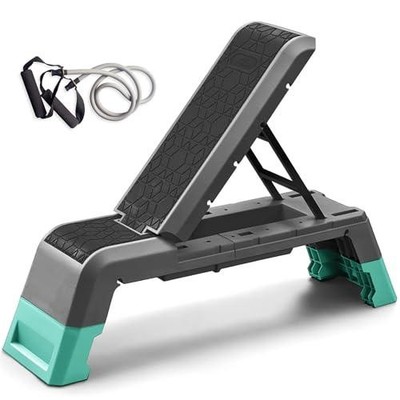 leikefitness Exercise Step Platform, Multifunctional Aerobic Deck with Cord and