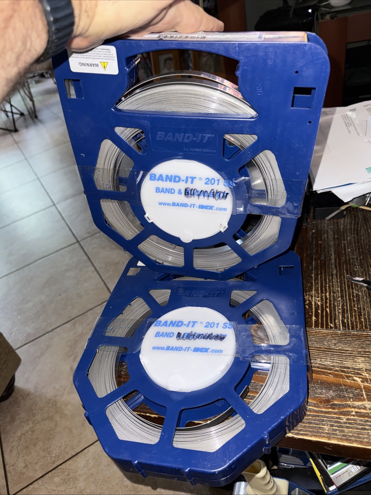 2 New Band-It 201 SS Stainless Steel Banding GR204B, 1/2" x 100ft Strap, 1500lb