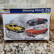 1998 Vtg Revell Monogram Mustang Muscle Trio '64  Conv '70 Boss '89 1/24 Used