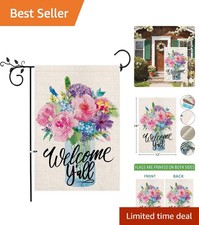 Spring Garden Flag for Outside, Spring Welcome Garden Flags 12x18 Double Side...