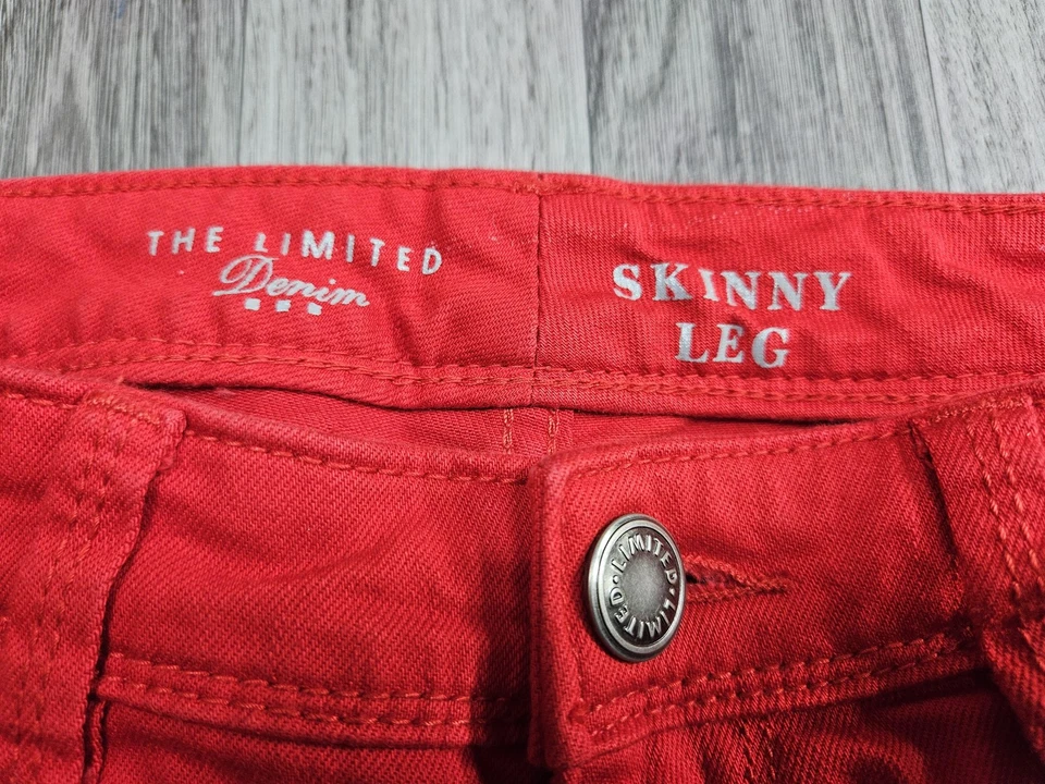 Pantalones de mezclilla elásticos The Limited para mujer 6 regulares rojos ajustados Foto 4 de 4