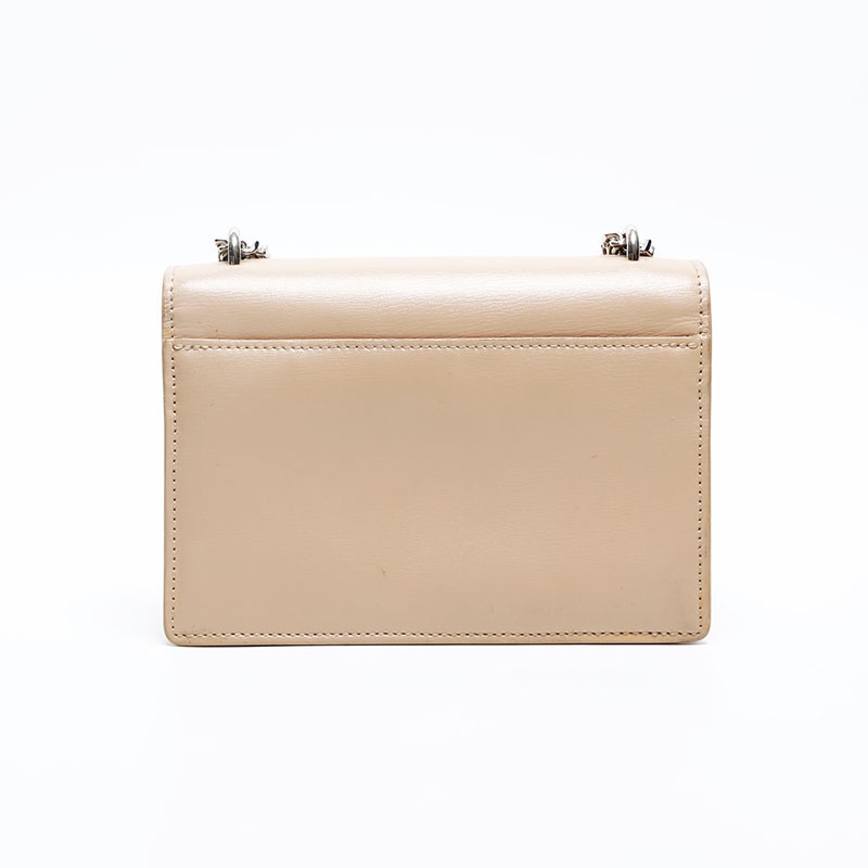 YVES SAINT LAURENT Borsa a tracolla Kate in pelle con catena beige WS20200