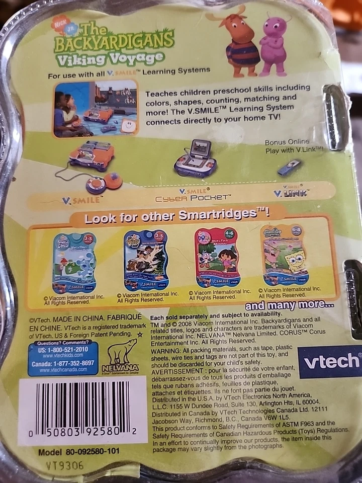 Vtech V.Smile Backyardigans Smartridge Ages 3-5 IOB - Image 2 of 3