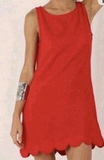 Kate Spade X Target Womens Scalloped Hem Sleeveless Shift Dress XXSmall Red NWT