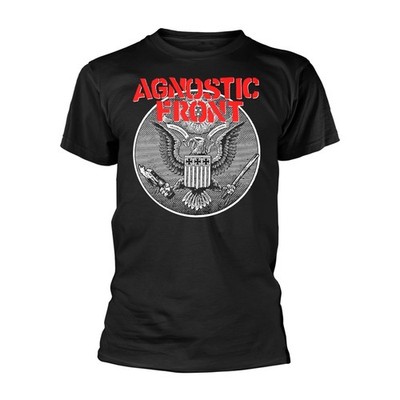 AGNOSTIC FRONT - AGAINST ALL EAGLE BLACK T-Shirt, Front & Back Print X-Large
