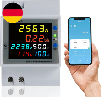Stromzähler Hutschiene 1 Phasig, Wifi Smart Stromzähler AC40-300V 100A 6 in 1 Mu