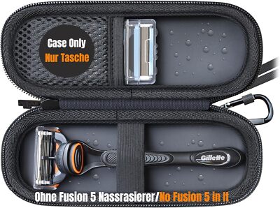 Woollo PU Tasche Kompatibel mit Gillette Fusion 5 Nassrasierer Herren Tragbar