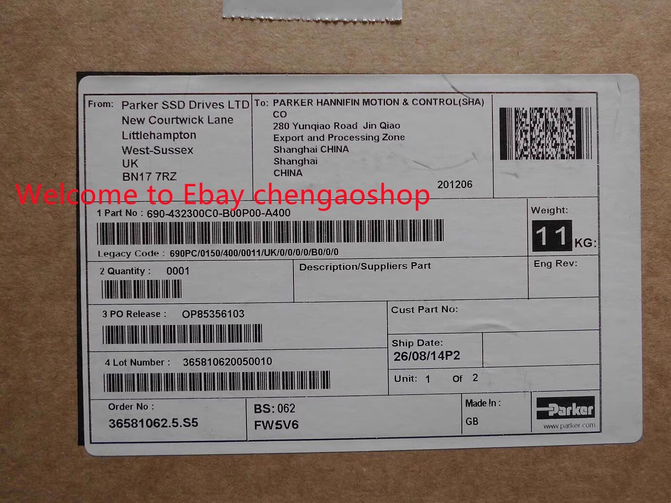 NEW Parker 690-432300C0-B00P00-A400 690PC/0150/400/0011/UK/0/0/0/0/B0/0/0 By DHL