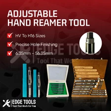 Adjustable Hand Reamer Set 20 Pcs HV TO H16 Sizes (1/4 " to 2.7/32") EDGETOOLS