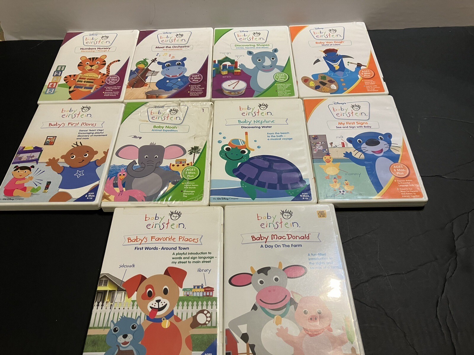 Lot of 10 Disney Baby Einstein Digital Board Book DVDs Early Childhood