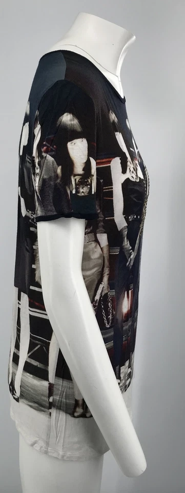 Lanvin 多色短袖 T 恤,带“Lanvin Addict”印花闪光,尺寸 S — 第 3/4 张图片