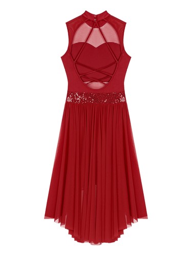 Para mujer Disfraz de Baile Lírico Lentejuelas Brillantes Sin Espalda Tiras Leotardo Vestidos - Imagen 13 de 53