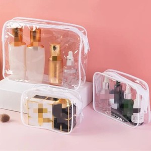 Lot New Packing Cubes Storage Cosmetic Bags Clear & White Set Lot of 3 New