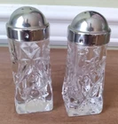 Vintage Anchor Hocking Star Of David Prescut Glass Salt And Pepper Shaker Set