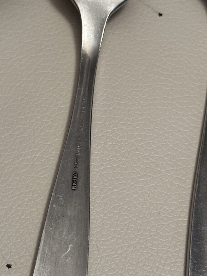 Silhouette cena servir 1 tenedor 2 cucharas cubiertos de acero inoxidable Foto 3 de 3