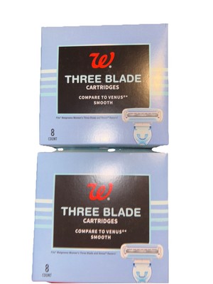 Walgreens 3 Blade Easyfit Cartridges 8ct Compare w/Venus Smooth - 2 Packs