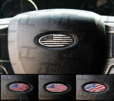 Steering Wheel Emblem Decal Overlay Pack U.s Flag For Ford Models - F150 F250 Steering Wheel Emblem Decal Overlay Pack U.s Flag For Ford Models - F150 F250