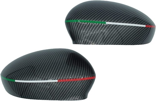 Coppia Calotte Specchio Fiat 500 Cinquecento Abarth Carbon Look Italia - Picture 2 of 7