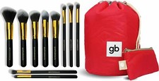 New Full 10 Piece Makeup Brush Set  Cosmetic Travel Bag Apply Makeup Flawless