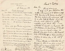 Gt George St Westminster 1881 Re Chard Drainage No Plan Rec Letter Ref 35794