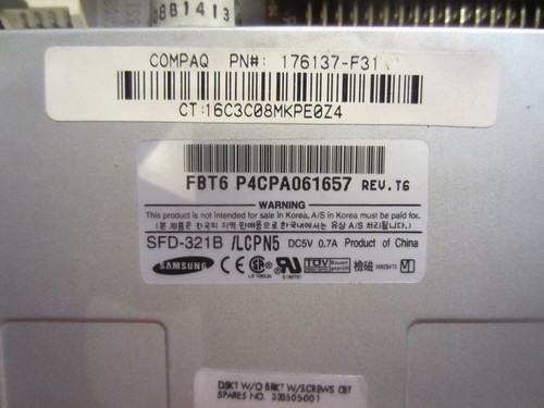 Lecteur disquette Samsung SFD-321B 1,44 Mo 3,5 pouces floppy Disk sans façade - Photo 4/6