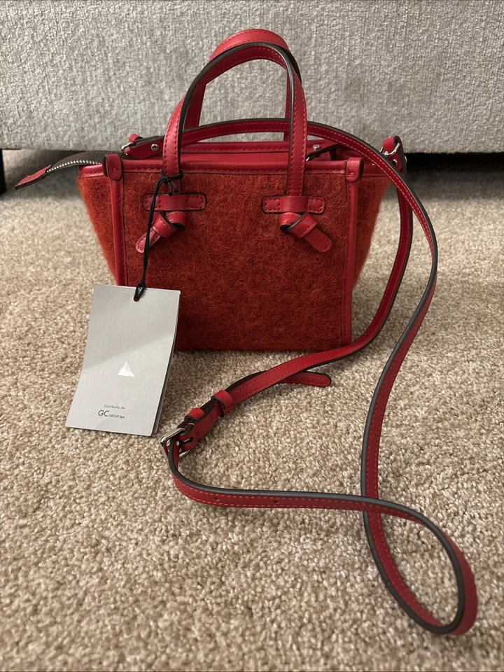 Nuevo con etiquetas Cartera Gianni Chiarini Marcella Club Fieltro y Cuero (Rojo) Hecha en Italia Foto 2 de 4