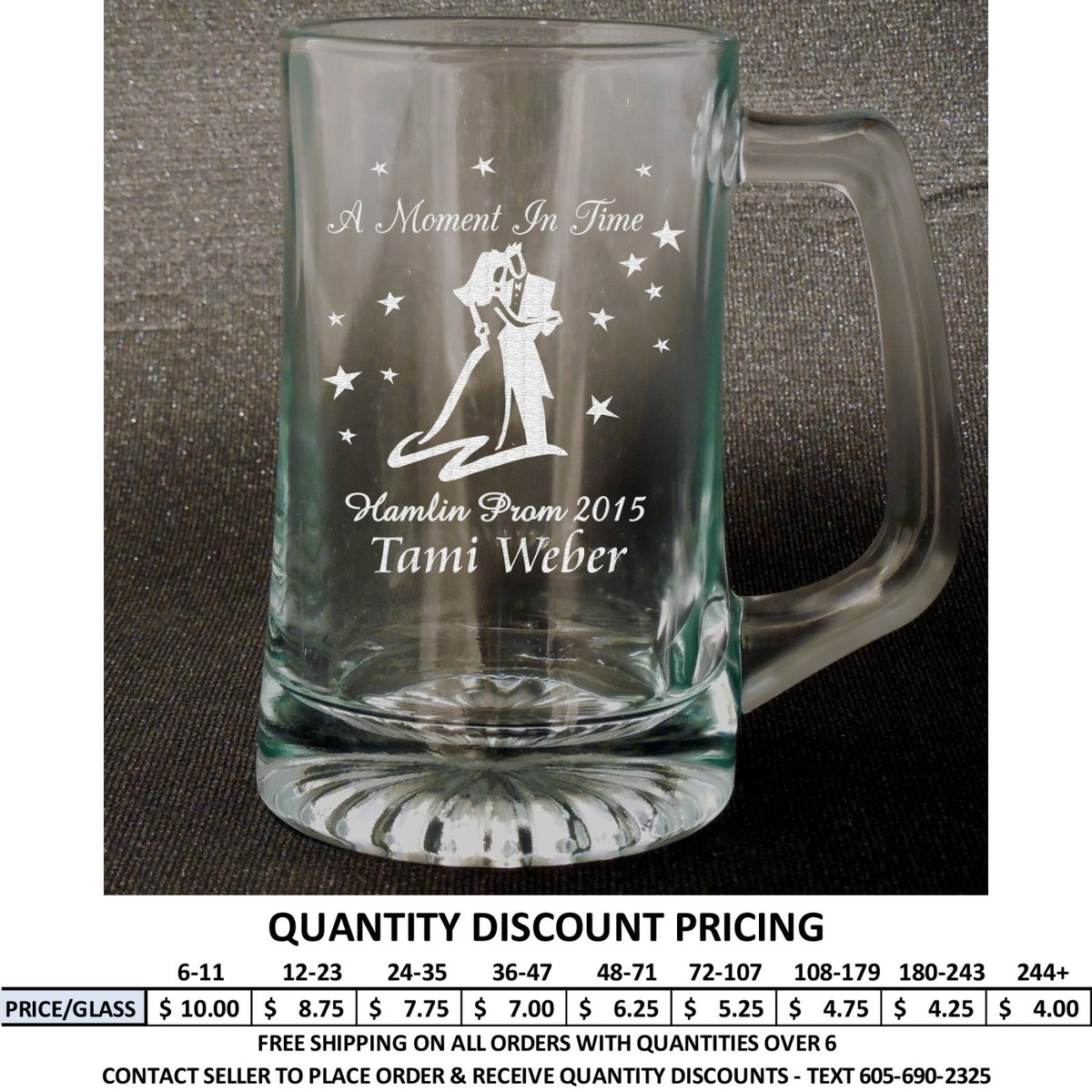 Personalized Beer Mug Glass Custom Engraved Drink Mugs Glasses Formal Dance  | eBay