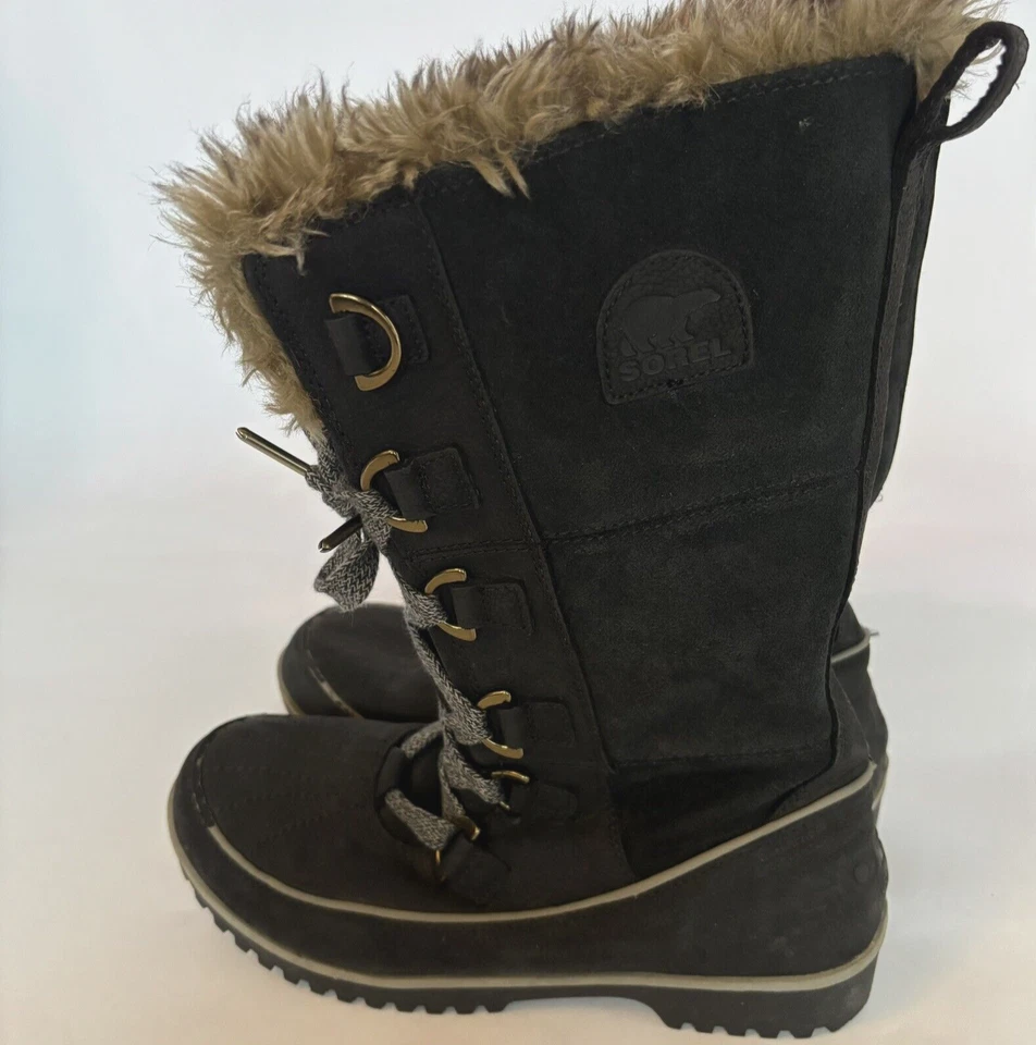 Sorel NL2194-010 Joan Of Arctic Women's Winter Snow Boots Black Fur Size 8 - Image 3 of 4