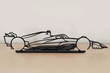 F1 Formula 1 Car Silhouette 3D Printed Art Sculpture with Stand