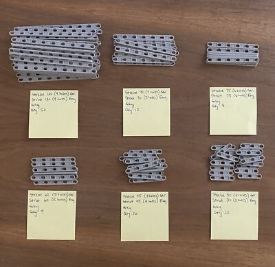 VINTAGE FISCHERTECHNIK SPARE PARTS - STRUT/STREBE COLLECTION - 312 PIECES