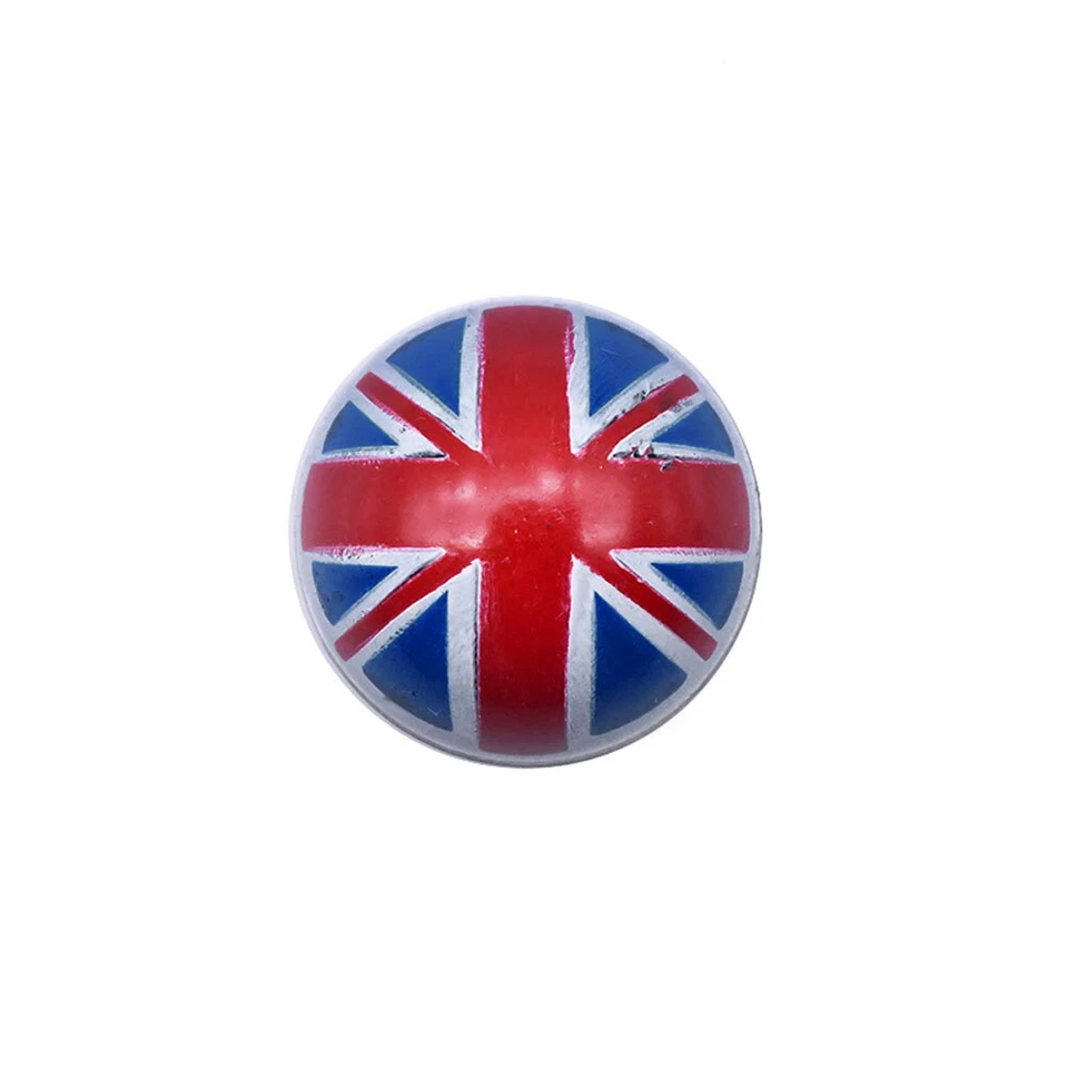 Para MINI Cooper Rojo Union Jack Bandera Reino Unido Bola Neumático Rueda Válvula Vástago Tapa Cubierta Foto 4 de 4