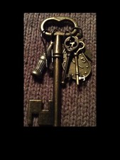 Steampunk Mixed Charms Skeleton Key