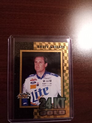 Rusty Wallace/Miller Lite Ford 1997 Action Packed 24 KT Sublet Card #1 BV $25.00