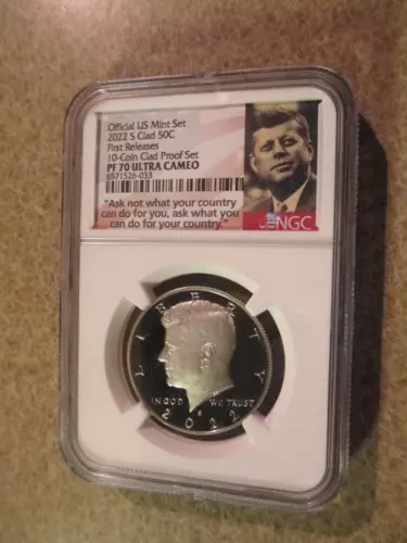2022 S Clad Kennedy 50c First Releases Proof Set NGC PF 70 ULTRA CAMEO
