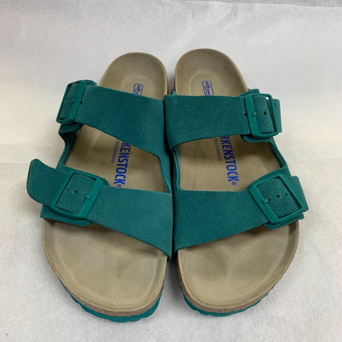 Birkenstock New w/o Box Arizona Dark Teal Suede Soft Footbed