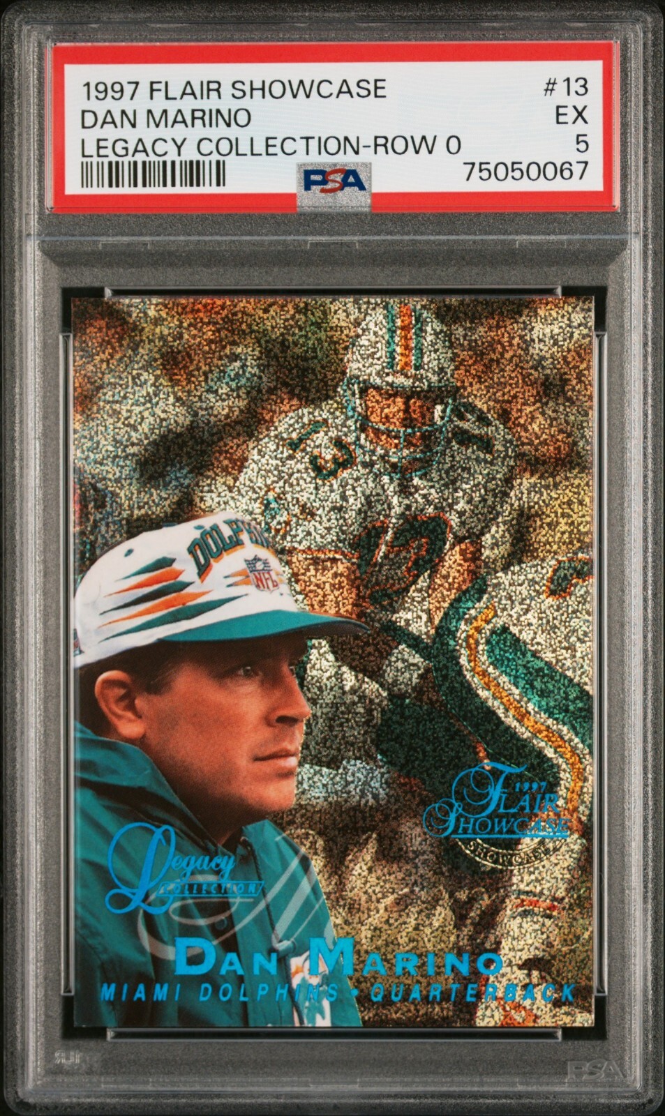 FILA 1997 FLAIR SHOWCASE DAN MARINO LEGACY COLLECTION ROW 0 PSA 5 EX 98 100 DELFINI