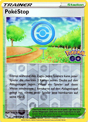 Pokemon Karte PokeStop PGO 068/078 Reverse Holo Pokemon Go Deutsch NM Rare Stamp