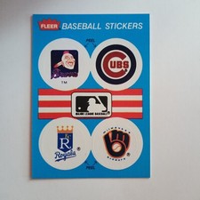 1989 Fleer Team Stickers Braves/Cubs/Royals/Brewers Baseball Card