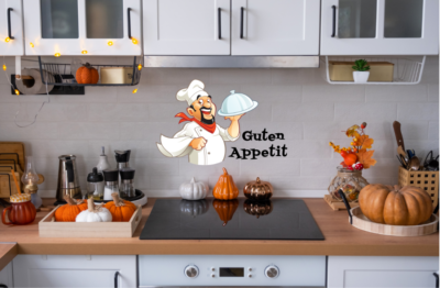 Wandtattoo 'Guten Appetit' – 120 X 51 Cm, Schwarzer Seidenmatter Aufkleber Für Küche & Wohnzimmer