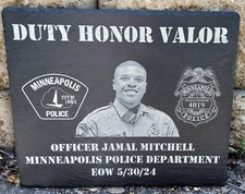 Custom Police Officer designed laser engraved slate 12x10 memorial plaque EOW