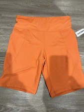NWT Old Navy Orange PowerSoft Go-Dry Biker Shorts; Girls Size XL 14-16