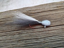 6 Bucktail Jigs, 3/4 oz 4/0 Sickle Hook - Lake Erie Walleye Fishing - Gray Ghost