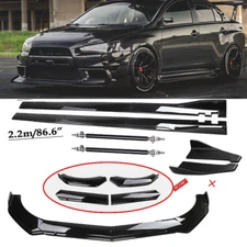 Front Bumper Lip Spoiler Chin Splitter For Mitsubishi Lancer GT Glossy Black
