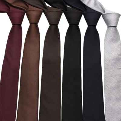 Herren Krawatte einfarbig 6CM Hochzeit Party formell Geschäft Krawatte - Bild 1 von 2