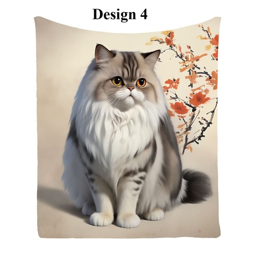Persian Cat Flower Comfy Flannel Bedspread Throw Blanket Holiday Birthday Gift - Picture 14 of 18