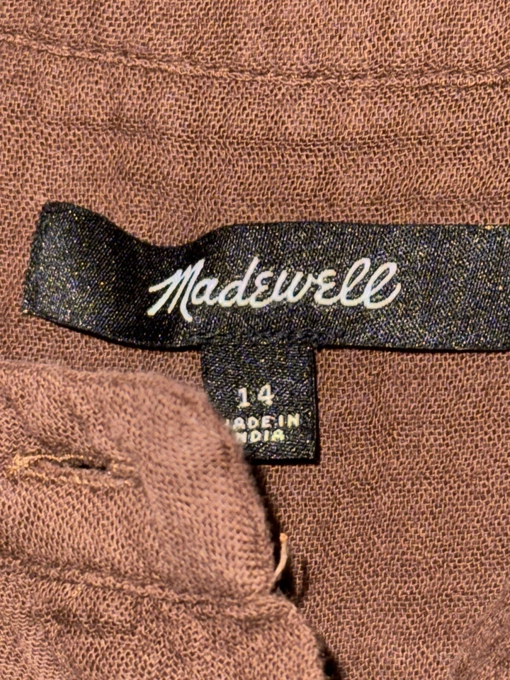 Madewell Jump Suit Corduroy Lightspun Tapered Leg Romper Jumpsuit Brown Size 14 - Image 3 of 3