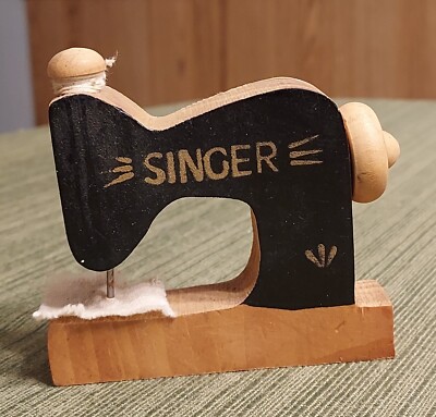 Vintage Small Wooden Cut-Out (Knick Knack) of a Singer Sewing Machine