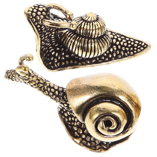 2PCS Statue Brass Snail Adornment Home Snail Decor Office Ornament Snail Statue - 第 5/12 張圖片