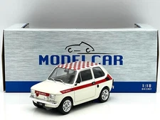 MODELCAR GROUP 1:18 AUTO DIE CAST FIAT 126 ABARTH 1972 WHITE AND RED MCG18325