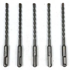 5pk Hammer Drill Bit 1/4" x 6" SDS Plus Carbide Tip 3.65" LOC Concrete Masonry